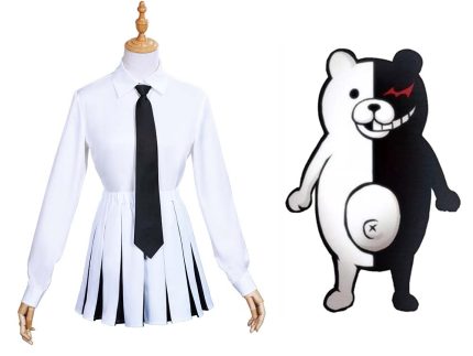 Anime Danganronpa Monokuma Halloween Carnival Suit Cosplay Costume Women Uniform Dress Outfit