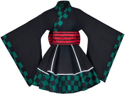 Anime Demon Slayer Kamado Tanjirō Outfits Cosplay Costume Women Dress Halloween Party Suit
