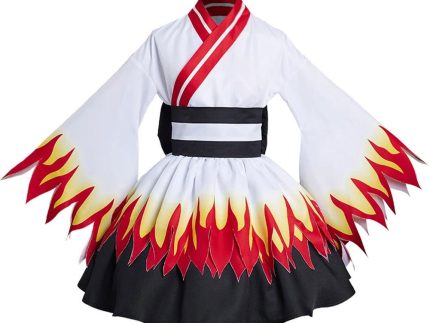 Anime Demon Slayer Rengoku Kyōjurō Women Dress Cosplay Costume Outfits Halloween Party Suit