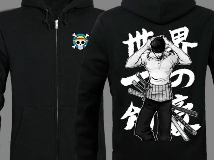 Anime One Piece Roronoa Zoro Caridgan Cotton Jacket Coat Costume