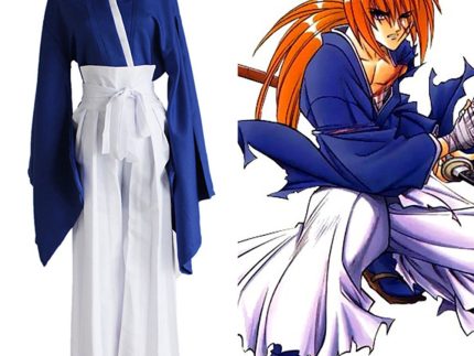 Anime Rurouni Kenshin Himura KENSHIN Blue Kendo Kimono Cosplay Costume