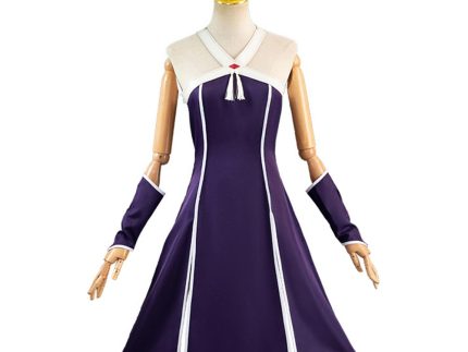 Anime Sousou no Frieren Laufen Women Purple Dress Cosplay Costume Outfits Halloween Carnival Suit