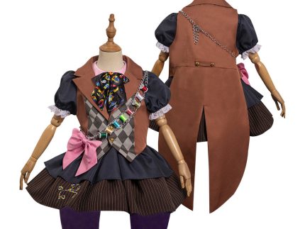 Alice in Wonderland Mad Hatter Tarrant Hightopp Cosplay Costume Kids Children Halloween Carnival Suit