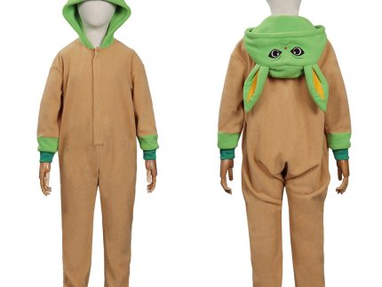 BabyYoda Cosplay Costume Jumpsuit Sleepwear Pajams Outfits Kids Children Halloween Carnival Suit