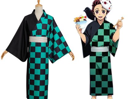 Demon Slayer Kamado Tanjirou Summer Kimono Outfits Halloween Carnival Suit