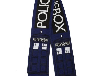 Doctor Who Scarf Police Box Blue Scarf Men Women Autumn Winter Scarf