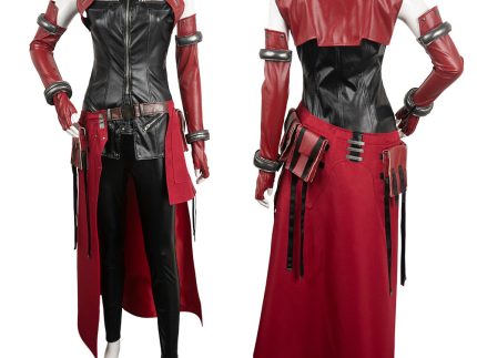 Game Final Fantasy VII Remake Aerith Gainsborough Women Red Suit Cosplay Costume Outfits Halloween Carnival Suit