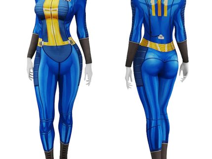 Game Fallout 4 Vault 111 Dweller Shelter Women Blue Jumpsuit Cosplay Costume Outfits Halloween Carnival Suit
