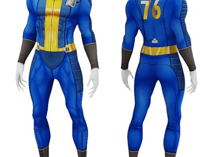 Game Fallout 4 Vault 76 Dweller Shelter Blue Jumpsuit Cosplay Costume Outfits Halloween Carnival Suit