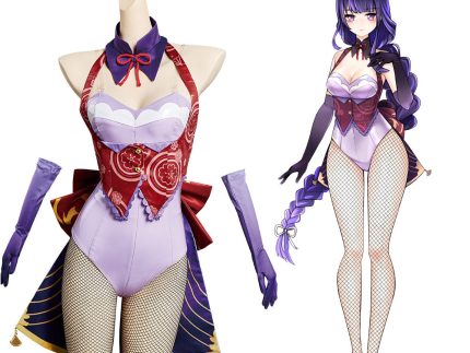 Genshin Impact Beelzebul Raiden Shogun Halloween Carnival Suit Cosplay Costume Bunny Girl Jumpsuit Outfits
