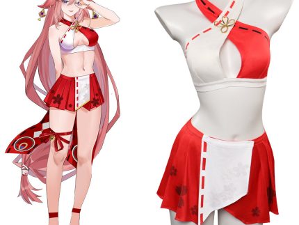 Genshin Impact cosplay Yae Miko Cosplay Costume Outfits Halloween Carnival Party Suit swimsuit
