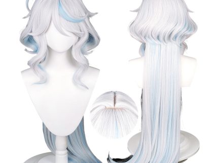 Genshin Impact Focalors Cosplay Wig Heat Resistant Synthetic Hair Carnival Halloween Party Props