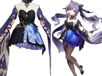 Genshin Impact Keqing Halloween Carnival Suit Cosplay Costume Outfits