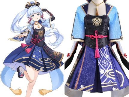 Genshin Impact Kamisato Ayaka Cosplay Costume Outfits Halloween Carnival Suit