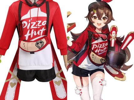 Genshin Impact X Pizzahut - Amber Cosplay Costume Outfits Halloween Carnival Suit