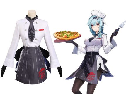 Genshin Impact X Pizzahut - Eula Cosplay Costume Outfits Halloween Carnival Suit