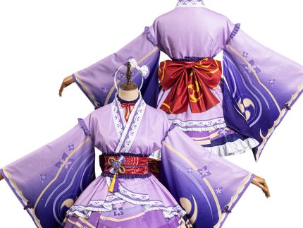 Genshin Impact Raiden Shogun Lolita Cosplay Costume Outfits Halloween Carnival Party Suit