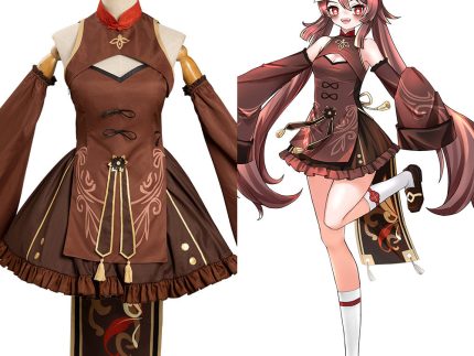 Genshin Impact Hu Tao Cosplay Costume Zombie‘s Style Dress Outfits Halloween Carnival Suit