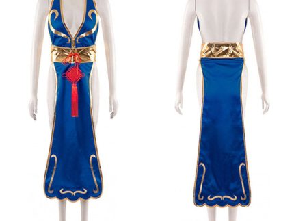 Game Street Frighter Chun Li Blue Cheongsam Chun Li Cosplay Costume Outfits Halloween Carnival Suit