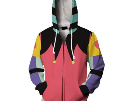 TV Helluva Boss Fizzarolli Cosplay Printed Hoodie Hooded Sweatshirt Casual Zip Up Hoodie