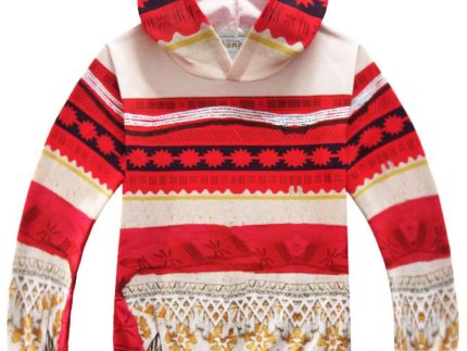 Hoodies for Girls Moana Outfit 3D Pattern Sweatshirt for Kids Red