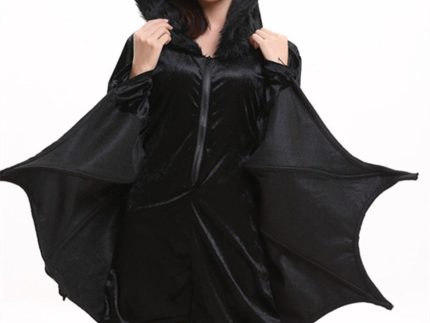 Halloween Sexy Black Bat Wings Womens Adult Cosplay Costume