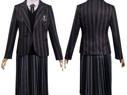 Kids Children Wednesday Addams Cosplay Costume Outfits Halloween Carnival Party Suit