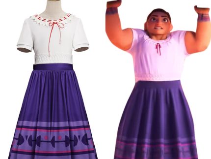 Kids Encanto Luisa Madrigal Halloween Carnival Suit Cosplay Costume T-shirt Skirt Outfits