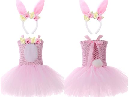 Kids Girls Easter Bunny Cosplay Costume Outfits Halloween Carnival Suit