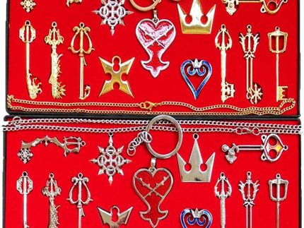 Kingdom Hearts 2 II Keychain Pendant Necklace Set Box Cosplay Accessaries