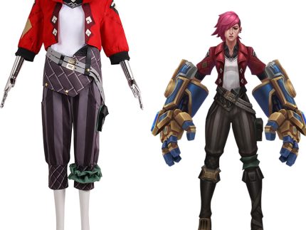 LoL Vi The Piltover Enforcer Halloween Carnival Suit Cosplay Costume Jumpsuit Outfits