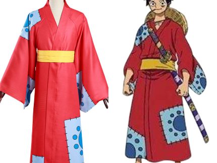 One Piece Wano Country Monkey D. Luffy Halloween Carnival Suit Cosplay Costume Kimono Outfits