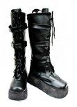 Punk buckle black heavy-bottomed boots Custom-Made