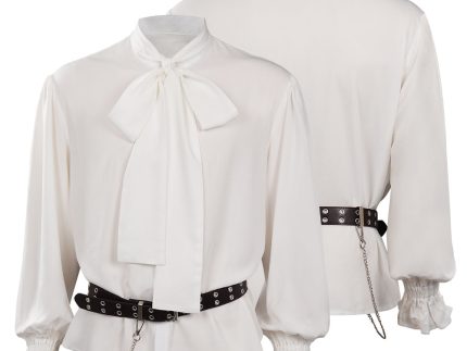 Pirate Cosplay Costume Medieval Vikings Shirts Ruffled Victorian Shirt Belt Outfits Halloween Carnival Suit