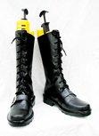 Punk Rock Zipper Black Boots Shoes Custom-Made