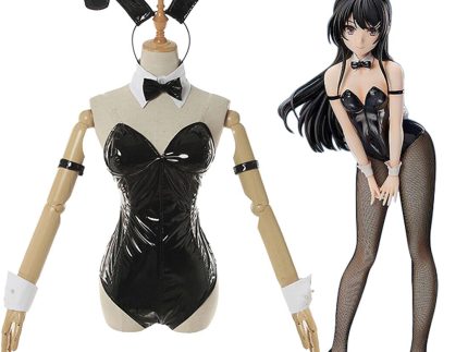 Rascal Does Not Dream of Bunny Girl Senpai-Sakurajima Mai Halloween Carnival Suit Cosplay Costume Bunny Girl Jumpsuit Outfits