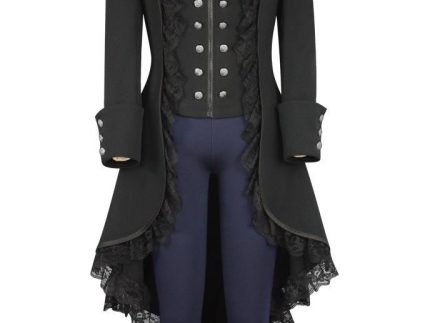 Steampunk Black Tailcoat Victorian Gothic Cosplay Costume Female Ver.