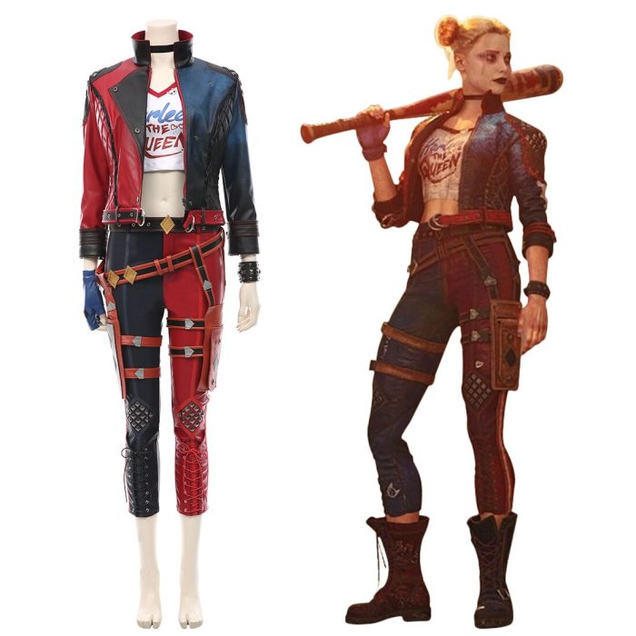 Suicide Squad: Kill the Justice League-Harleen Quinzel Halloween Carnival Suit Cosplay Costume T-shirt Pants Outfits