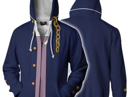 Teen Hoodie JoJo's Bizarre Adventure Kujo Jotaro 3D Zip Up Sweatshirt Unisex