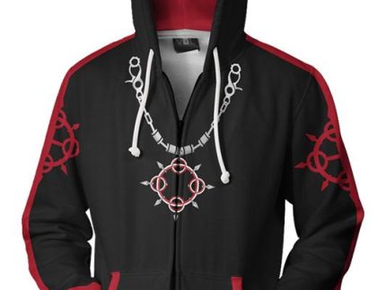 Teen Hoodie Kingdom Hearts Roxas 3D Zip Up Sweatshirt Unisex
