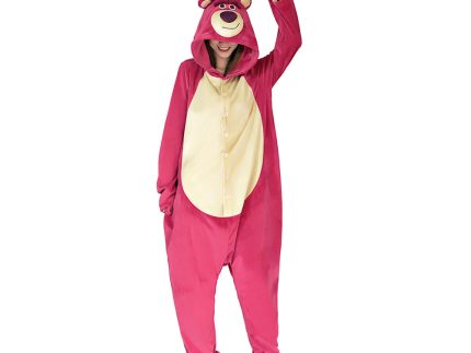 Toy Story 3-Lotso Strawberry Bear Christmas Halloween Costume Cosplay Costume Onesies Pajama Men Women Sleepwear Pyjamas